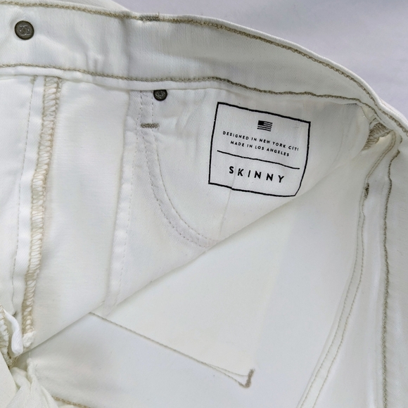 AYR Jean Skinny Stretch Ankle High Rise Distressed Ripped Zip Fly White 31 NWT - Picture 12 of 16